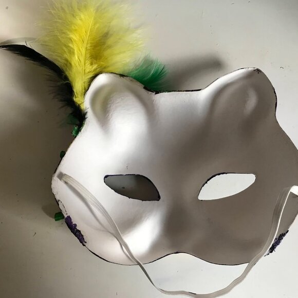 Therian Cat Mask, Mystical Mardi Gras Cat Mask - Picture 6 of 7